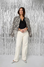 Cotton Denim Vrouwen Jas Street Elegant Specialty Dierenprint
