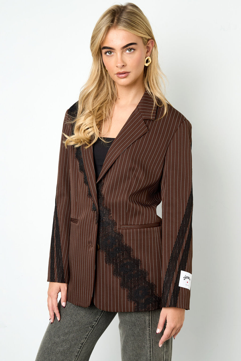 Elegante Gestreepte Damespak