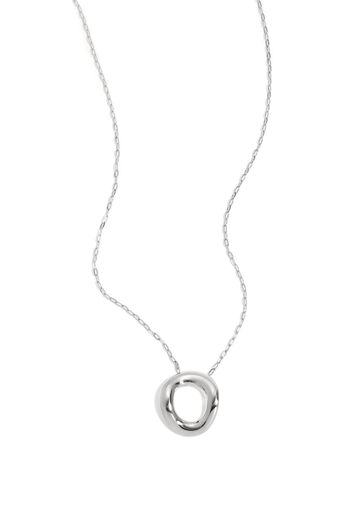 Elegante Stalen Cirkel Hangertje Halsketting