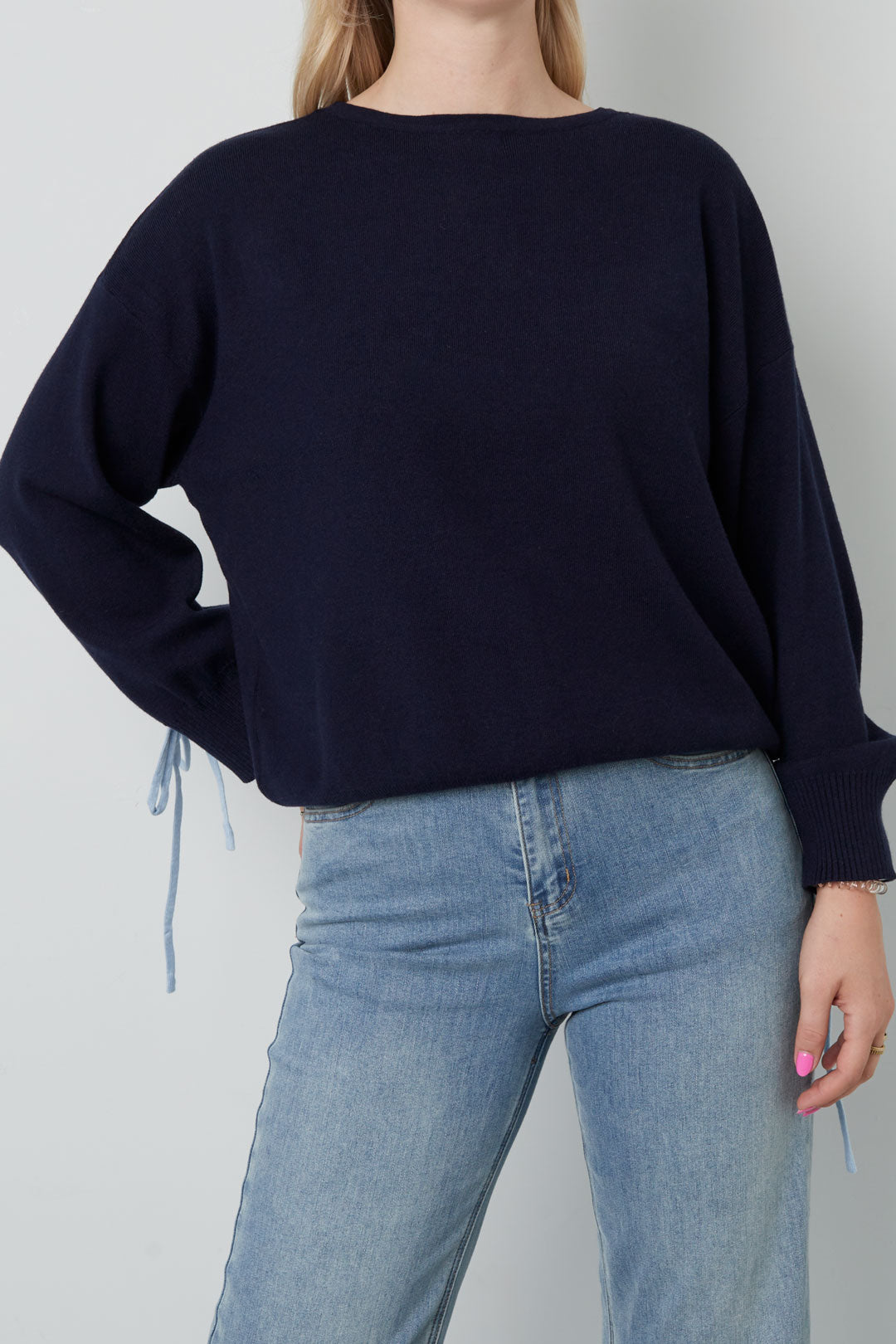 Gebreide Viscose Dames Trui Casual Kleurcontrast