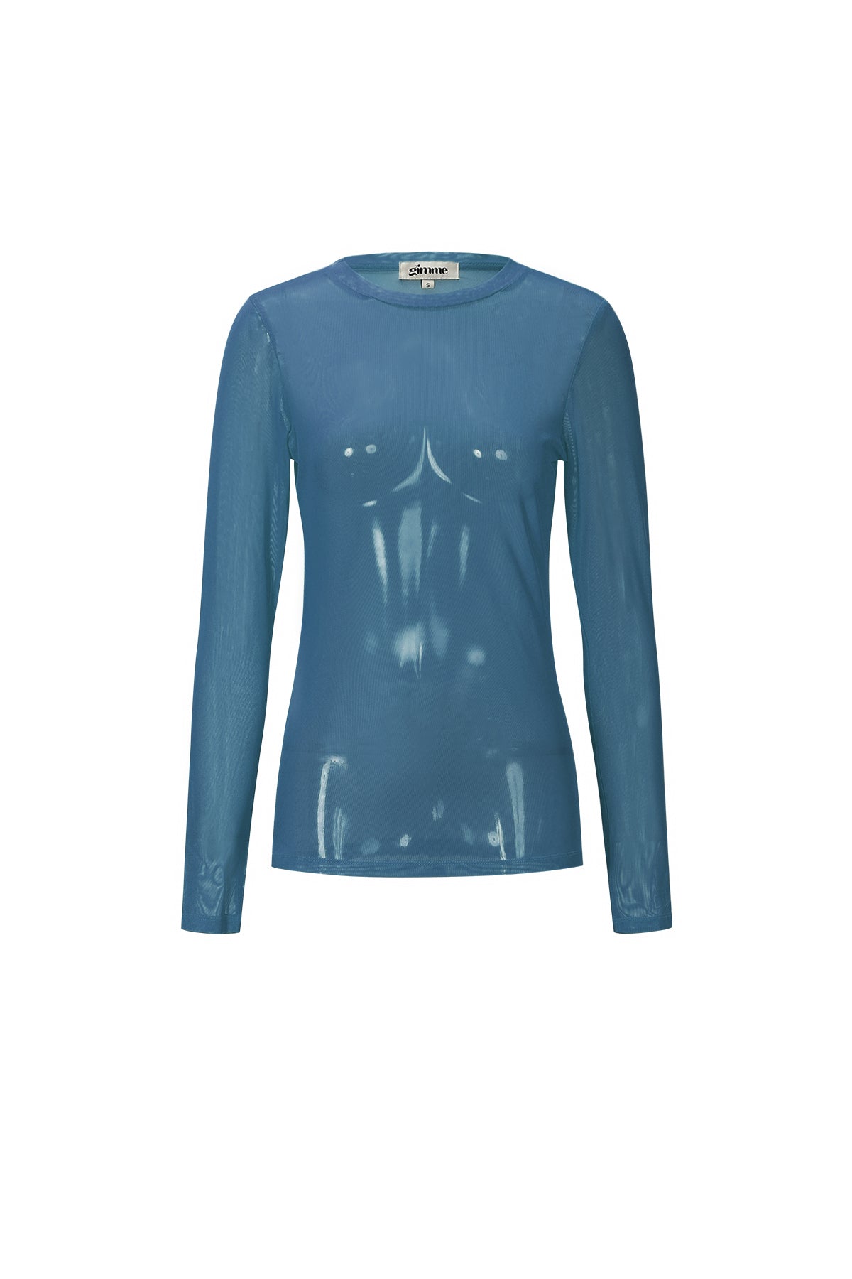 Mesh Top Met Lange Mouwen