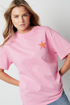 T-shirt Casual Ster Borduurwerk