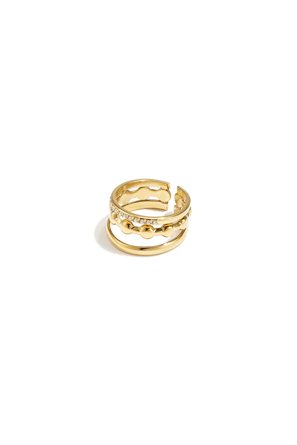 3 Laagse Ring Ronde Details En Steentjes