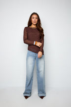 Lange Mouw Blouse met Stippen