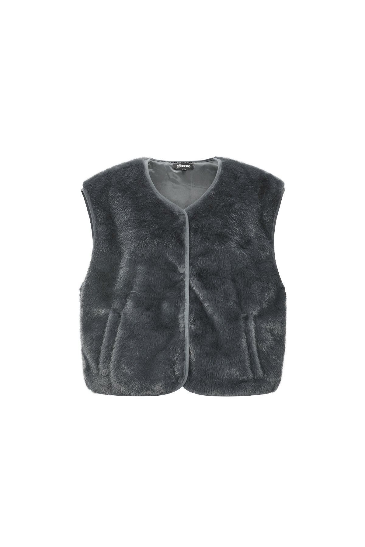 Mouwloos Vest Van Imitatiebont