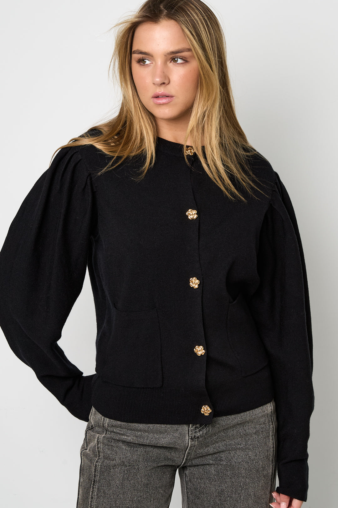 Gebreide Cardigan Casual Solide Kleur