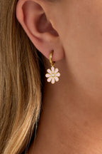 Oorbellen Met Bloem Druppel 