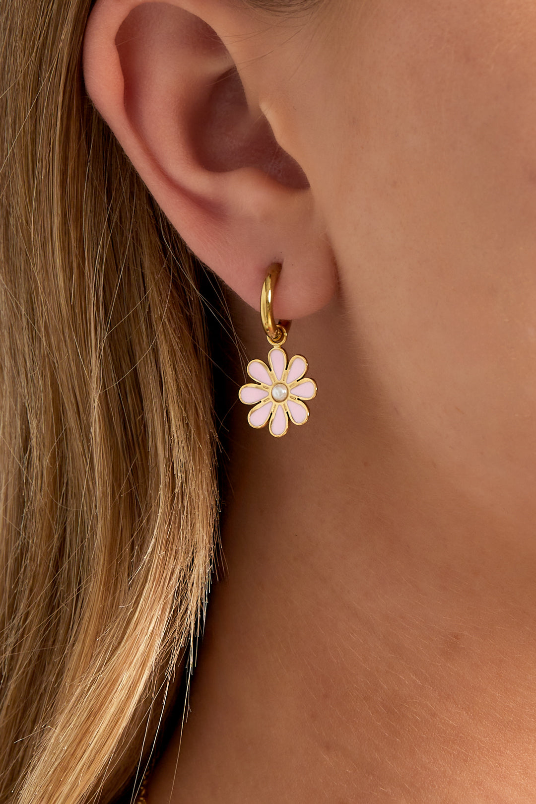 Oorbellen Met Bloem Druppel 