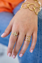 Chic Goudkleurige Aanpasbare Statement Ring