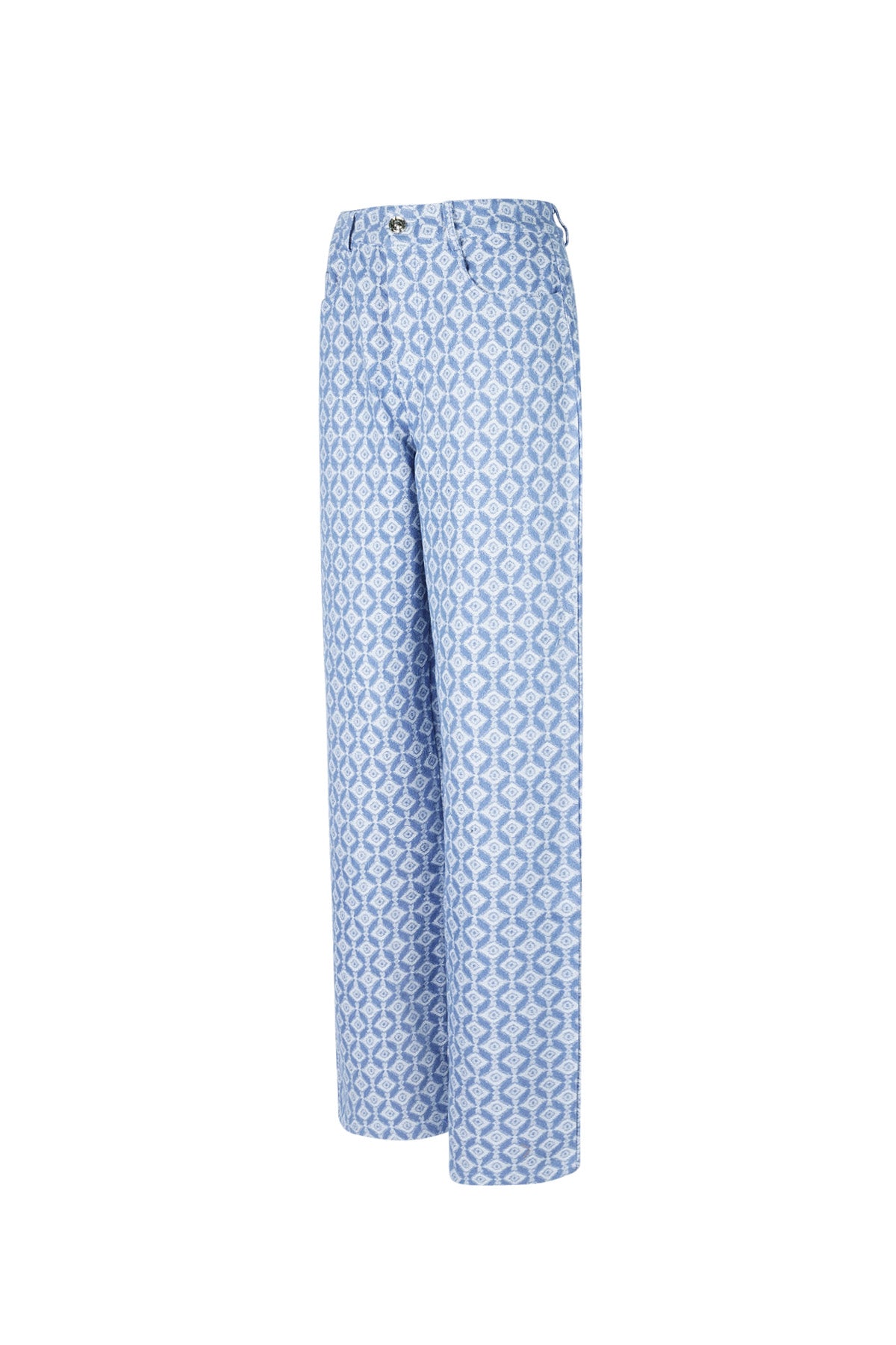 Vrouwen Rechte Broek Geometrisch Patroon