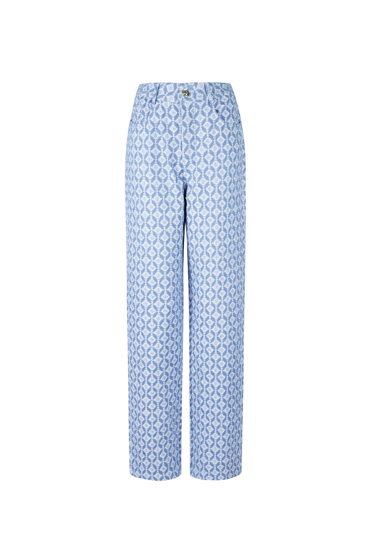 Vrouwen Rechte Broek Geometrisch Patroon