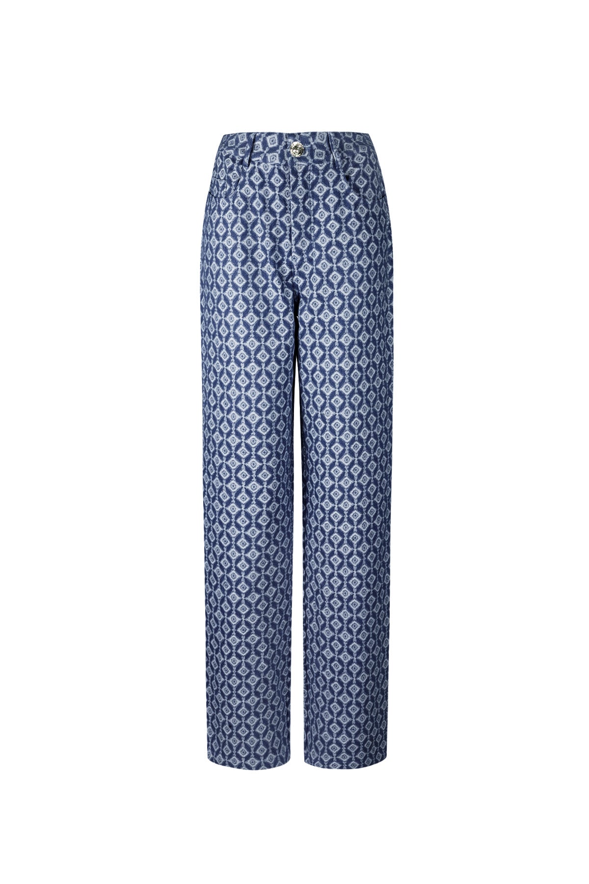 Vrouwen Rechte Broek Geometrisch Patroon