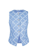Mouwloze Top Gespeld Geometrisch Patroon