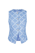 Mouwloze Top Gespeld Geometrisch Patroon