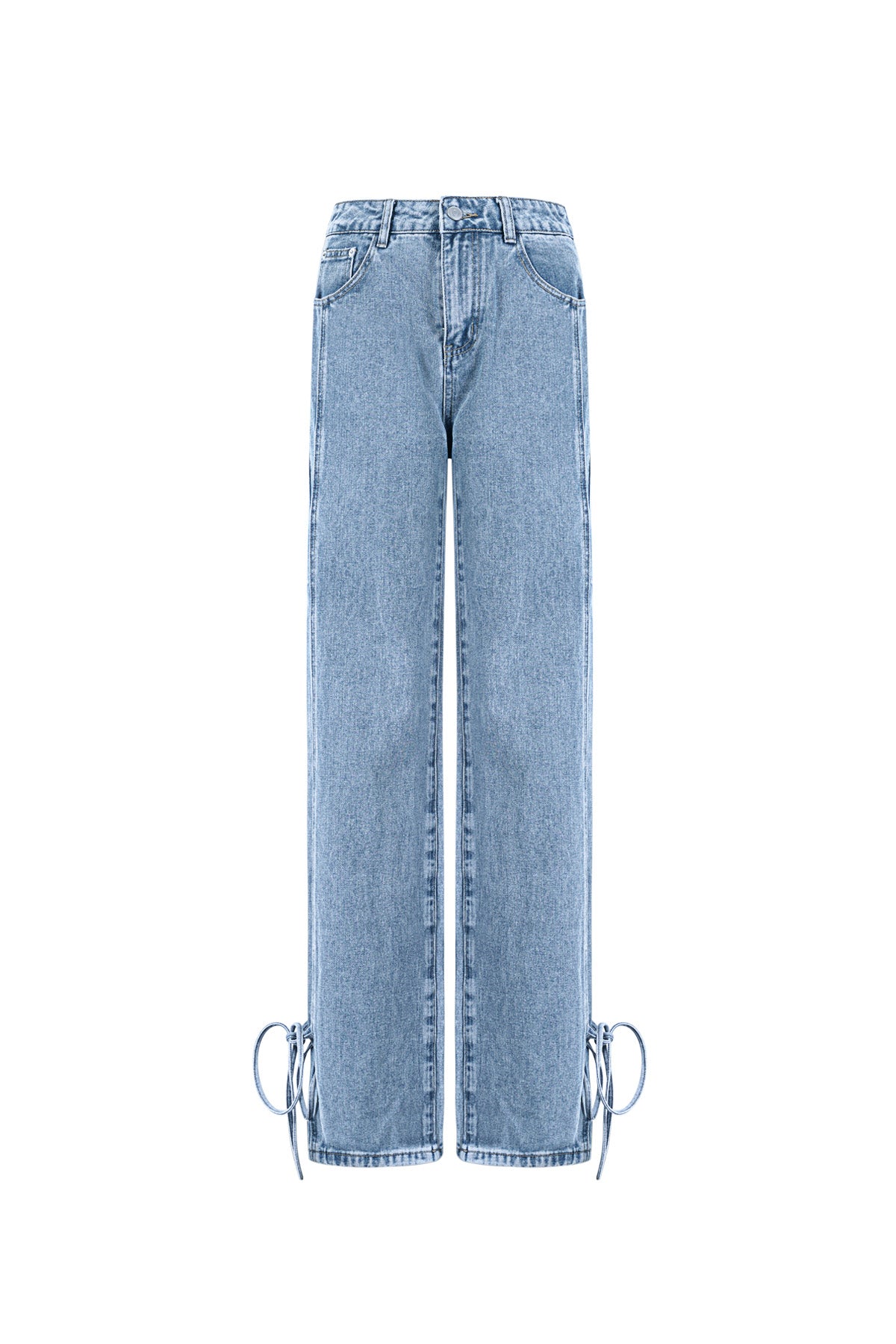 Rechte Jeans Casual Knopen Detail