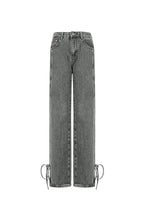 Rechte Jeans Casual Knopen Detail
