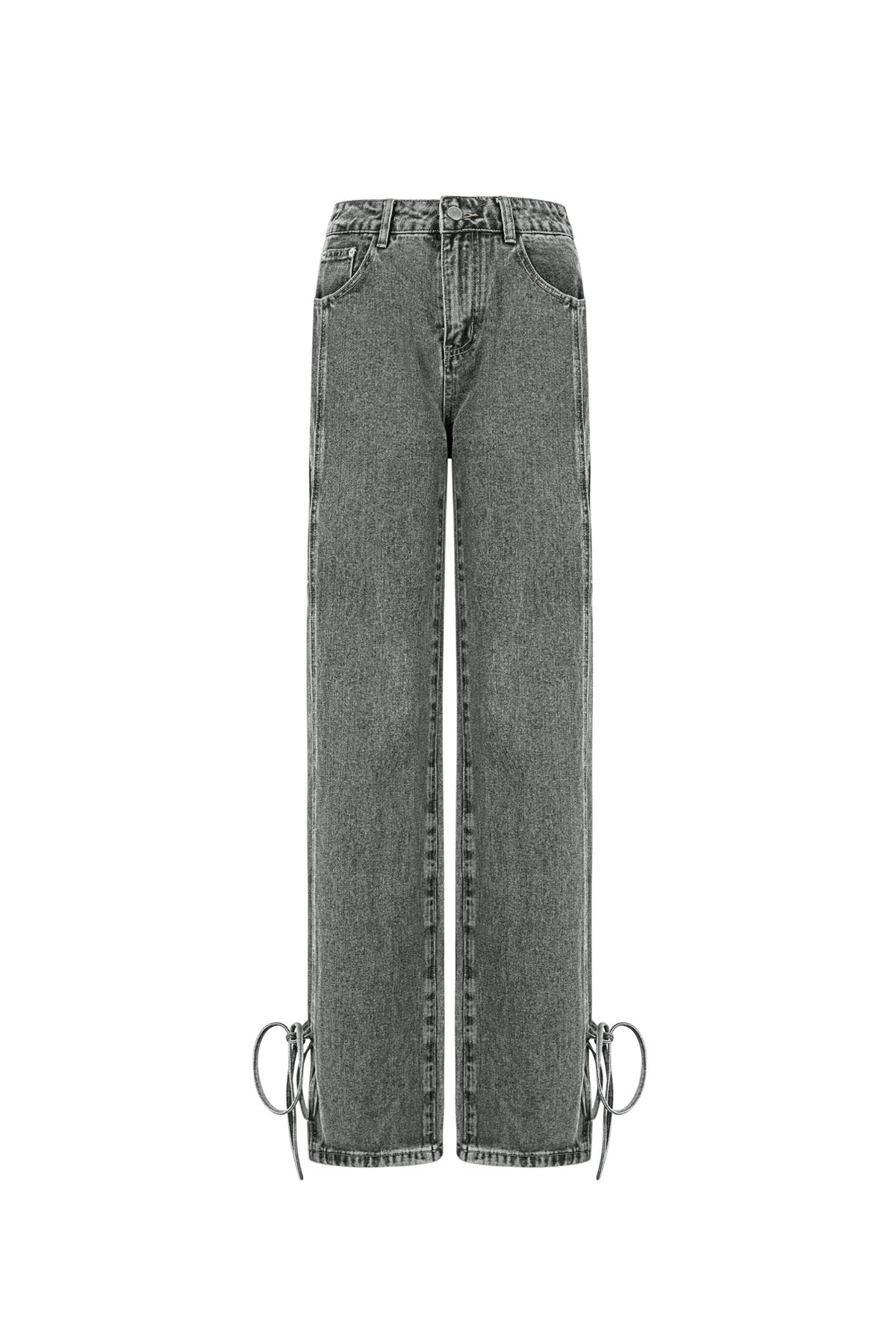 Rechte Jeans Casual Knopen Detail