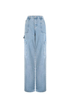 Rechte Jeans Casual Effen Kleur Medium Indigo