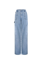 Rechte Jeans Casual Effen Kleur Medium Indigo