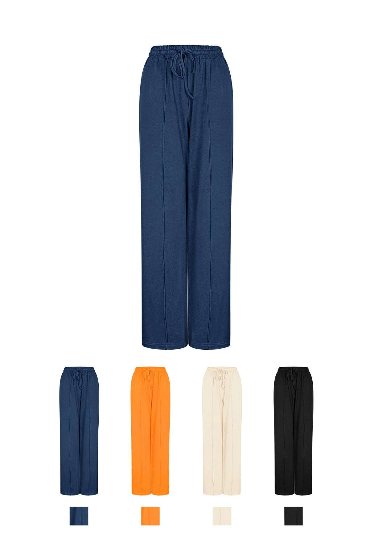 Wide Leg Pants Comfortabele Trekkoord Taille