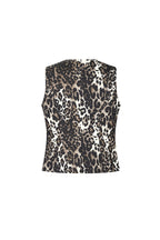 Mouwloze Top Luipaardprint Knopvoorkant