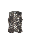 Mouwloze Top Luipaardprint Knopvoorkant