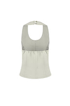 Geweven Polyestervezel Vrouwen Mouwloze Top Casual Boog Detail