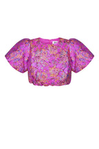Korte Mouw Top Puff Sleeve Bloemenprint