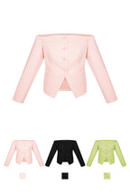 Vrouwen Off-Shoulder Lange Mouw Top Gesloten Voorkant Ontwerp