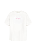 Cotton Vrouwen T-shirt Oversized Saint Tropez Print
