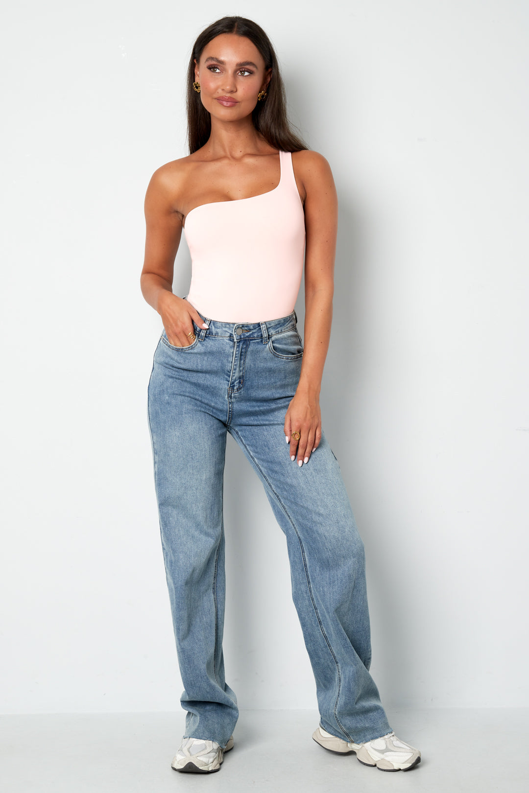 Gebreide Nylon Bodywear Bodysuit Eén-Schouder