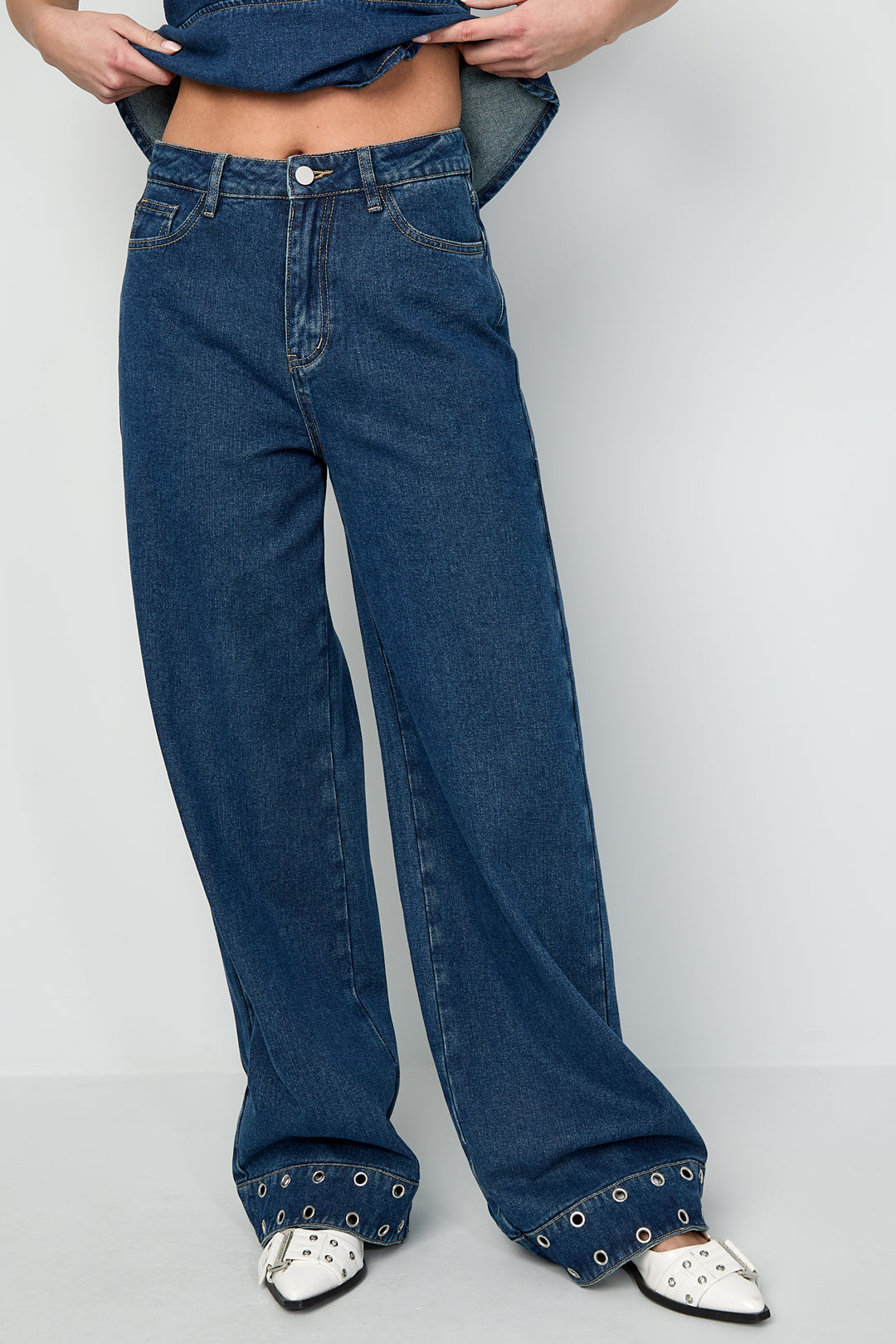 Eyelet Statement Jeans