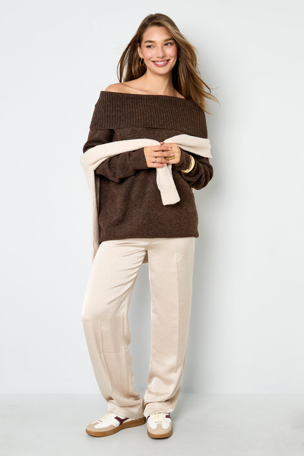 Polyestervezel Vrouwen Off-Shoulder Trui 