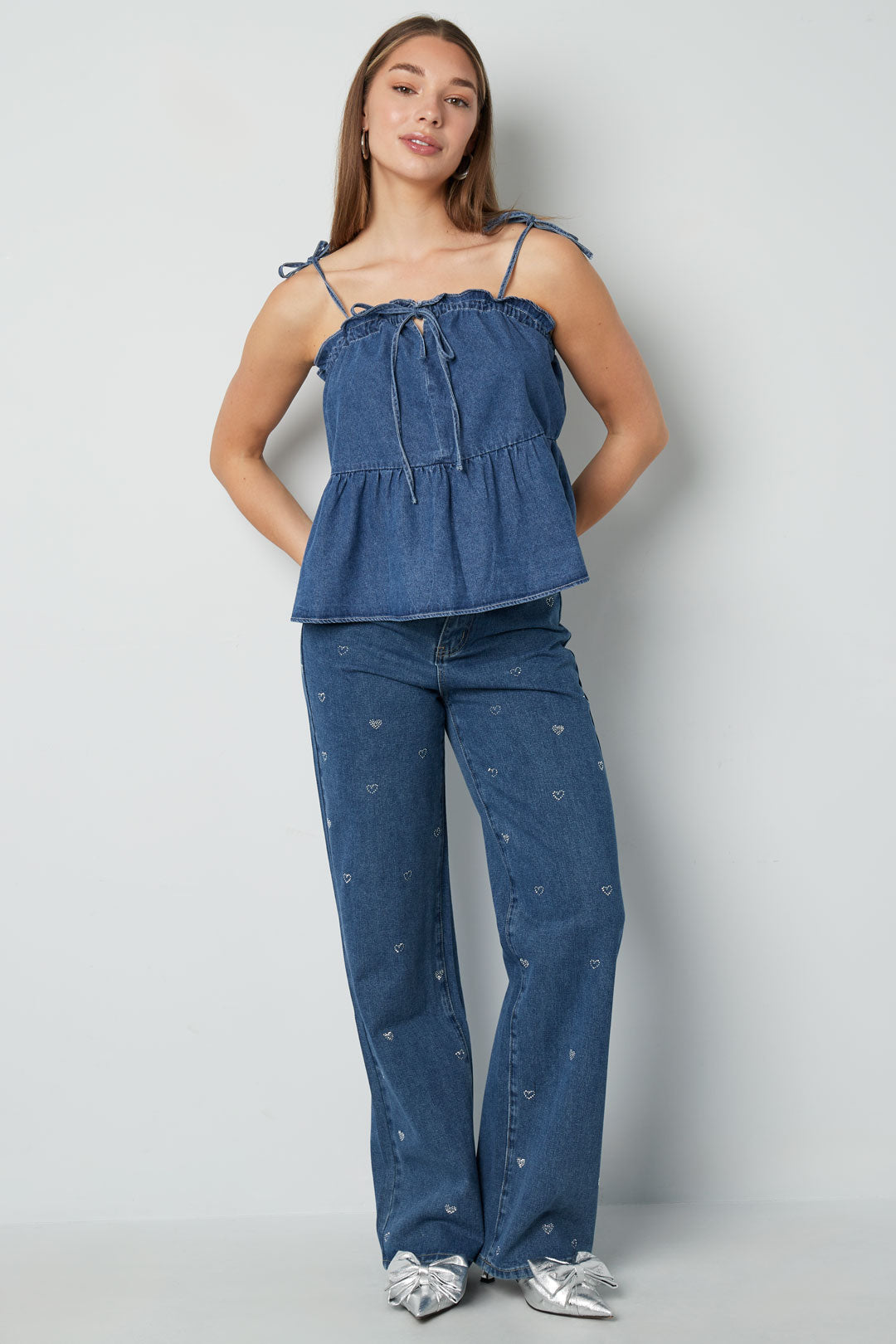 Geweven Denim Vrouwen Casual Top