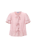 Korte Mouwen Tops Elegante Sluiting Solide Kleur