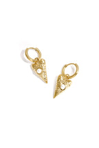 Oorringetjes Met Lang Hart Charm Met Parel