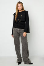 Lange Mouw Boot Neck Top