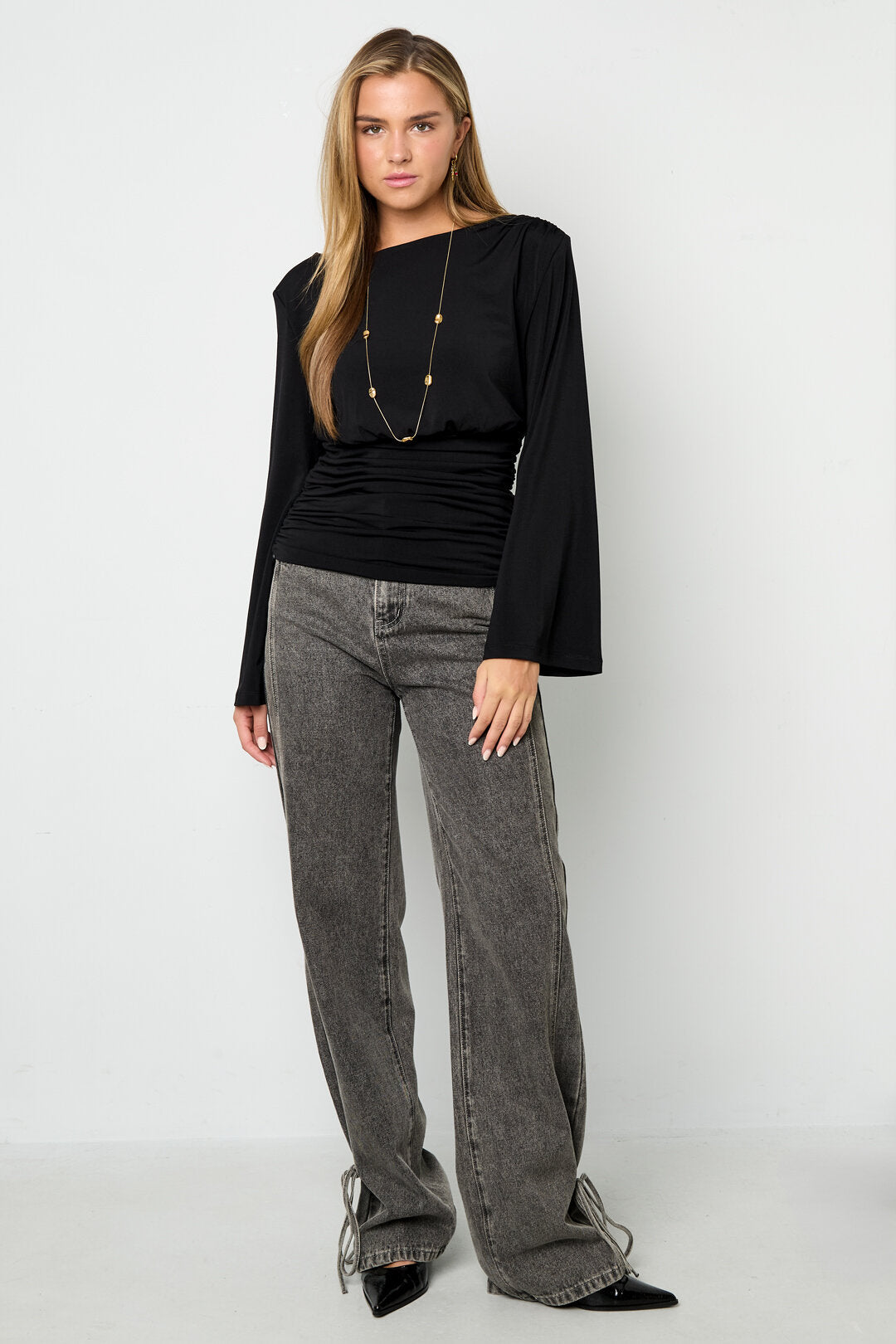 Lange Mouw Boot Neck Top