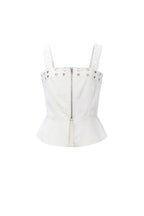Opvallende Denim Top Met Oogjes