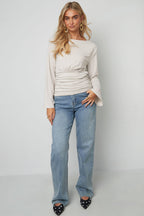 Lange Mouw Boot Neck Top