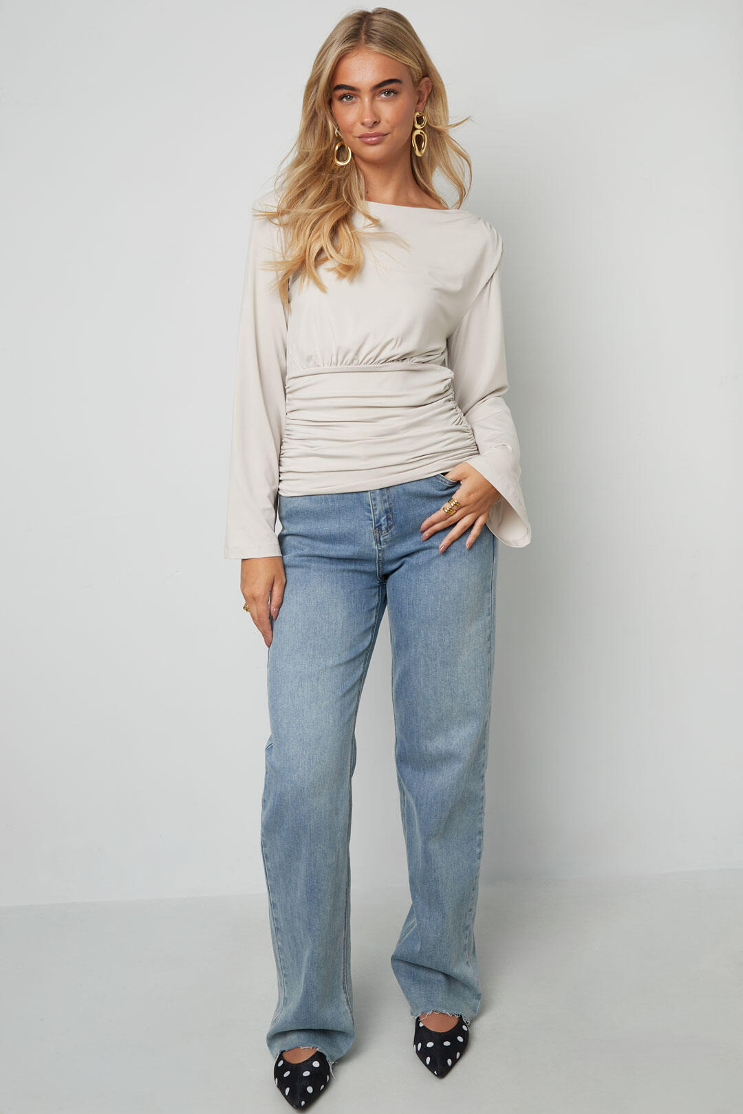 Lange Mouw Boot Neck Top