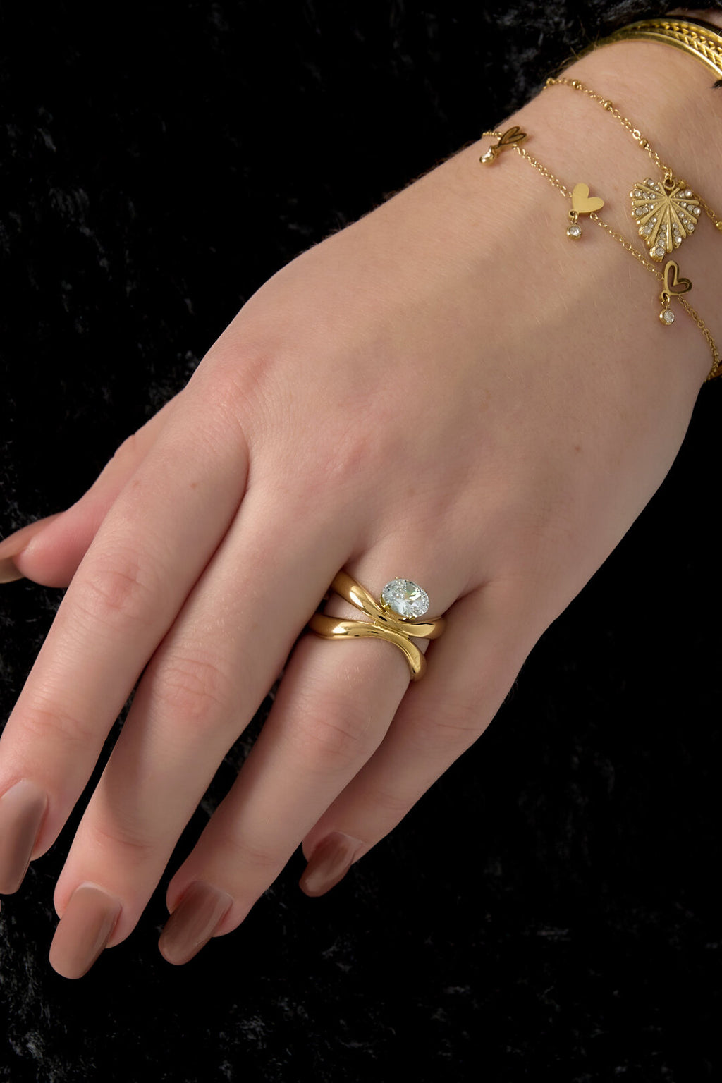 Verstelbare Gouden Zirkonia-Ring