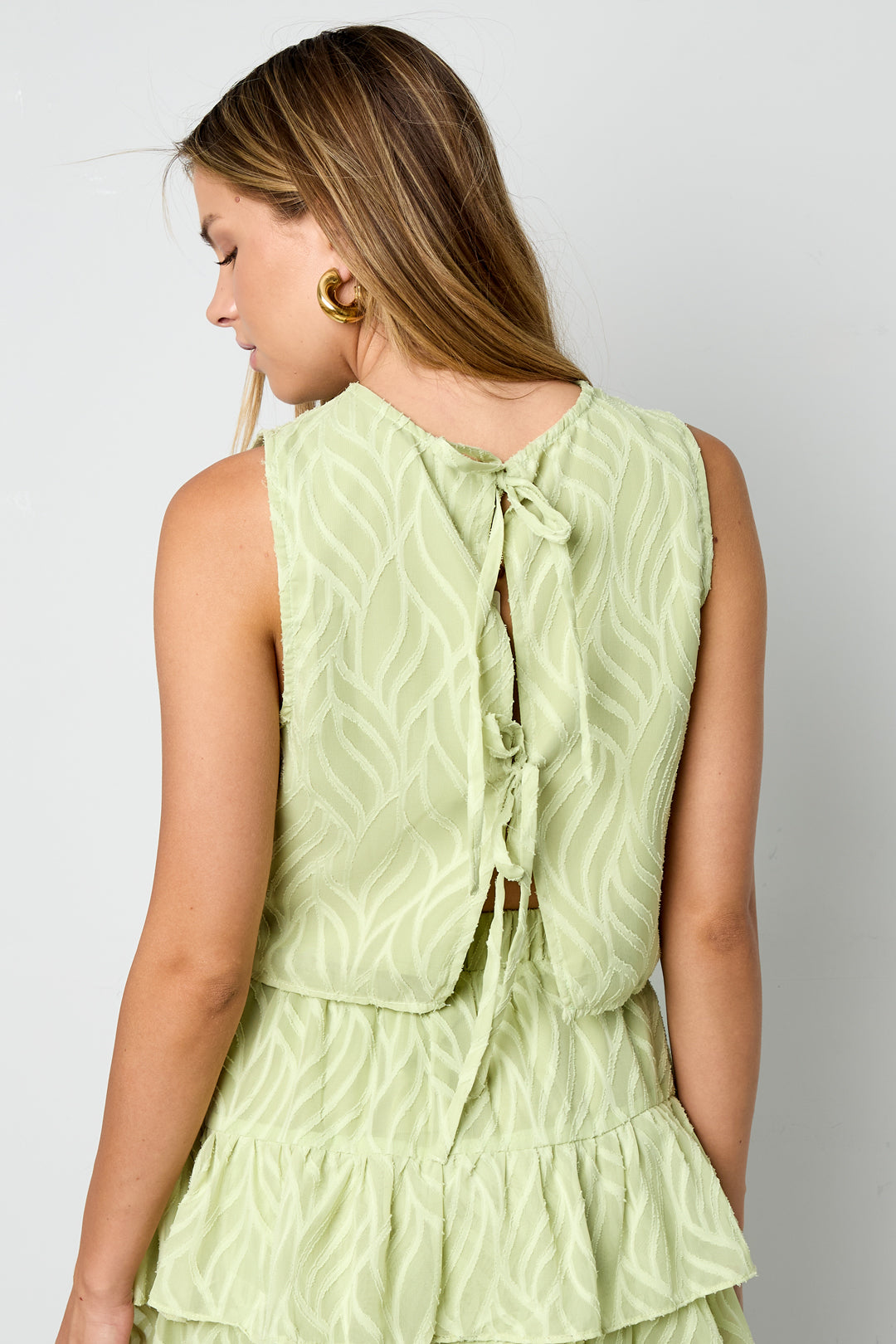 Geweven Polyestervezel Vrouwen Mouwloze Tops 