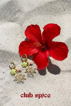 Ovale Oorbellen Met Zon En Kralen Charms