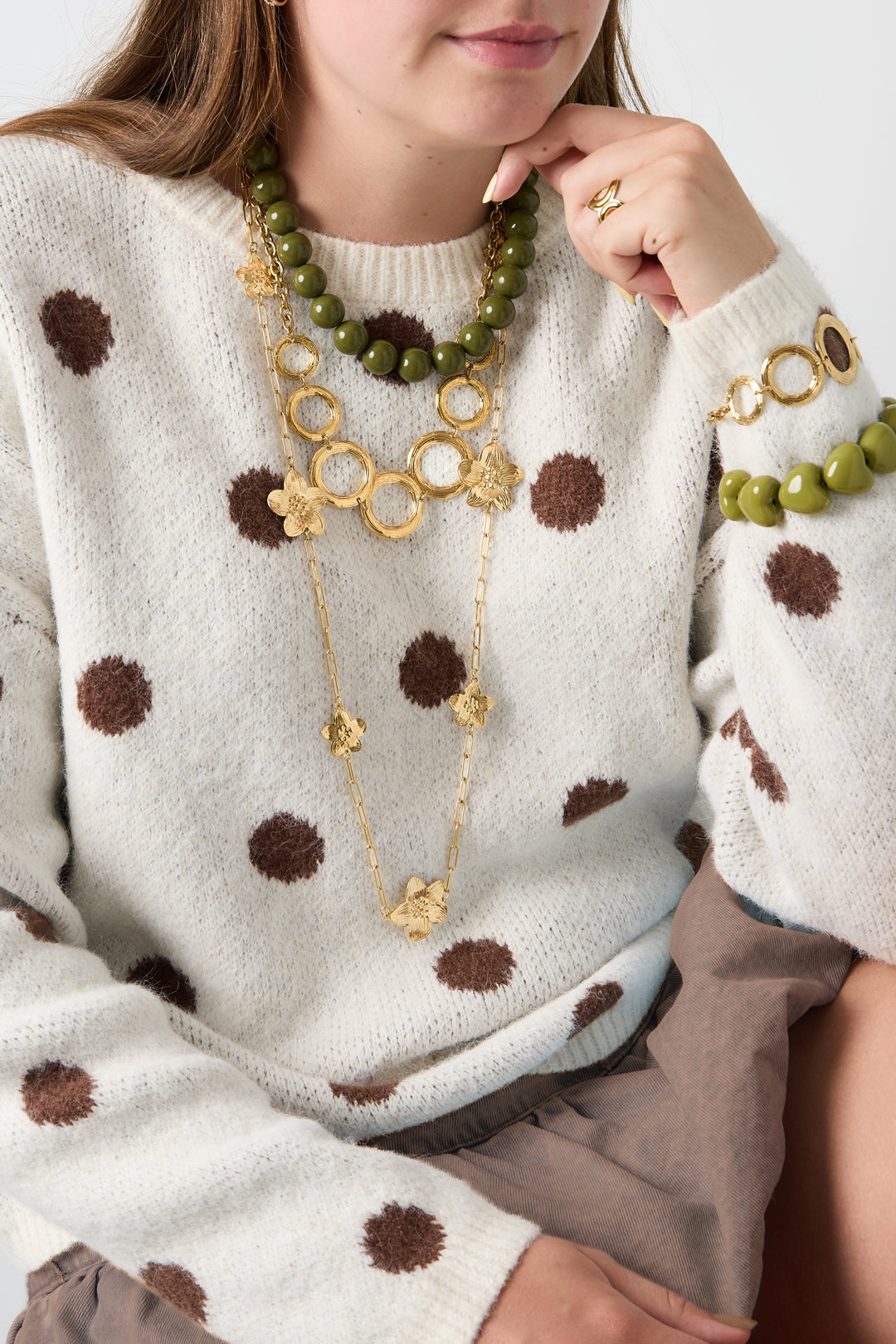 Lange Ketting Met Bloemmotief