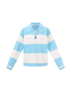 Gebreide Viscose Dames Polo Trui Strepen Herfst/Winter