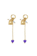 Oorringetjes Met Lange Ketting, Hart en Kraaltjes