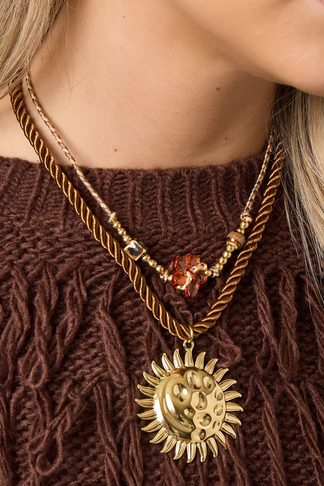 Elegante Koffiebruine Hangerketting