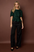 Elegante sequin weven top