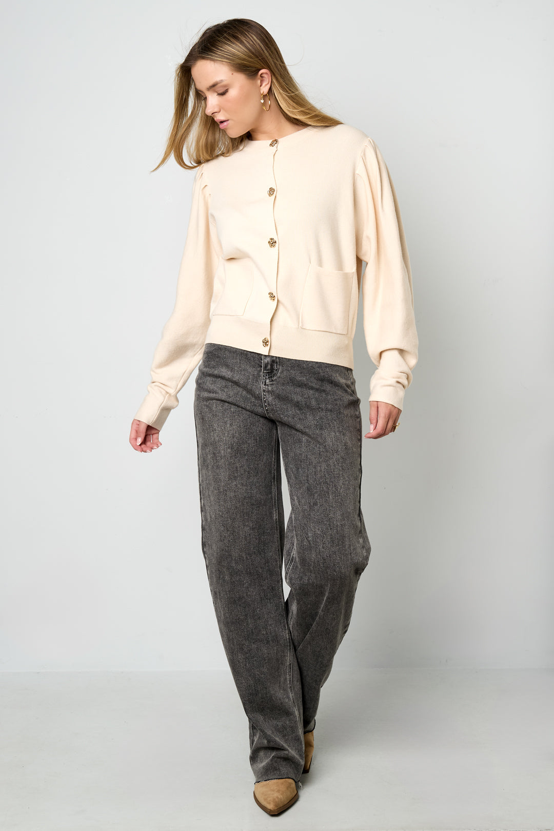Gebreide Cardigan Casual Solide Kleur